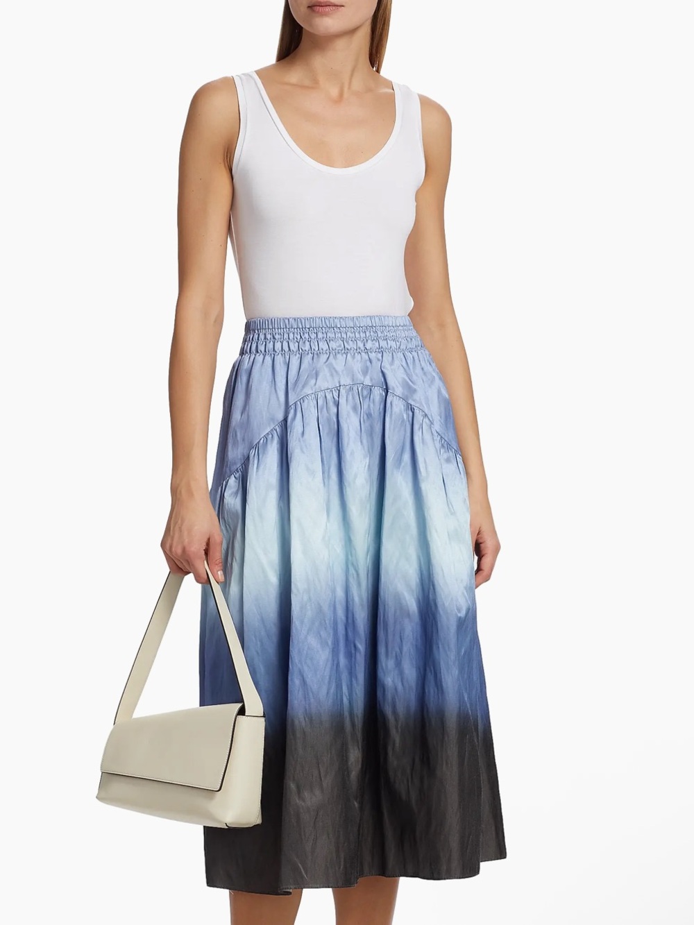 Vince Dip Dye Smocked Skirt NWOT